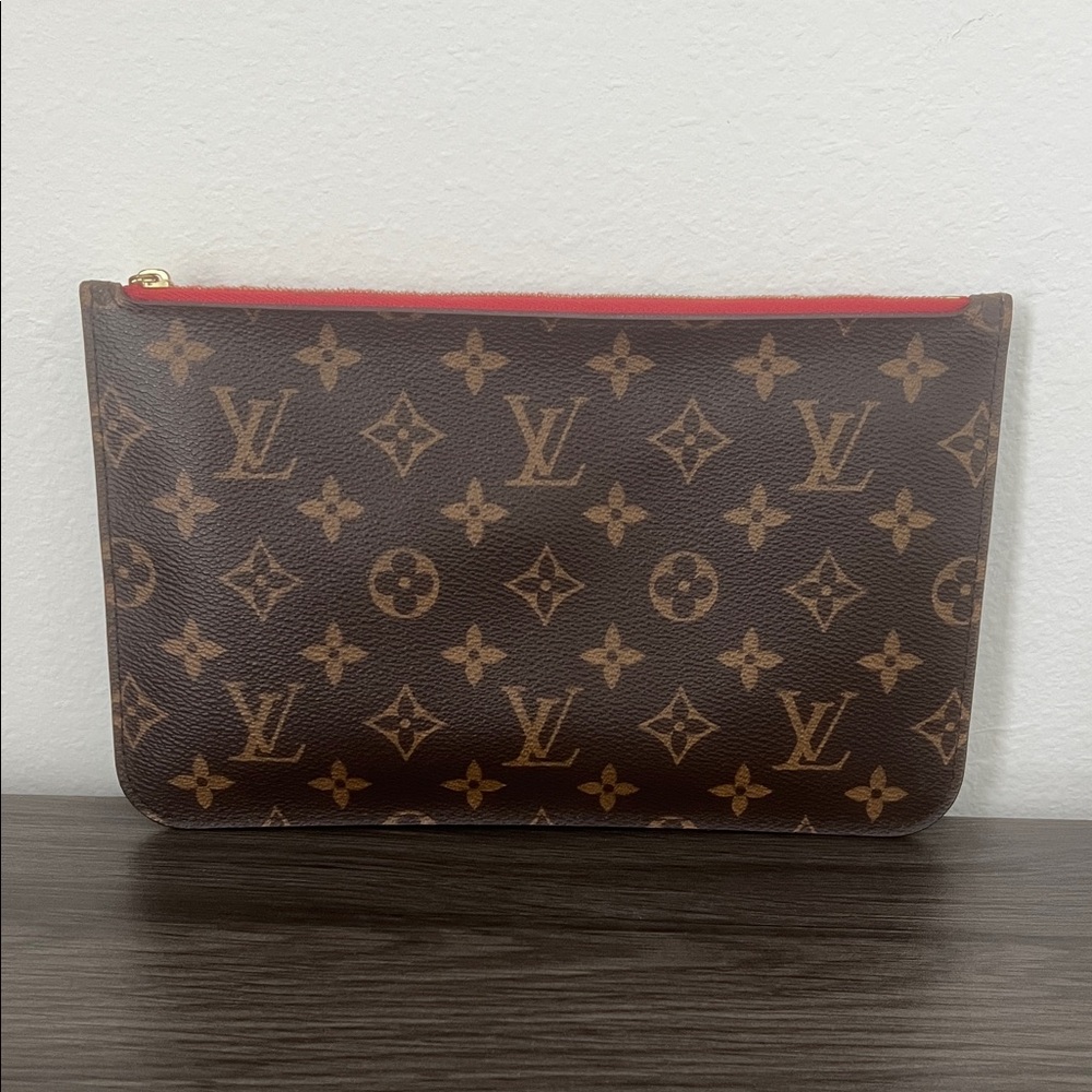 Louis Vuitton Brown and Tan Monogram Clutch